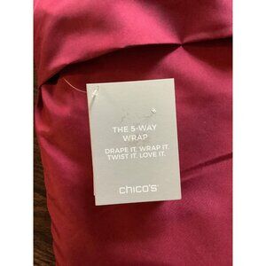 Chico's 5-Way Wrap Versatile Scarf & Shawl Deep Red NEW NWT Sophisticated NIB OS